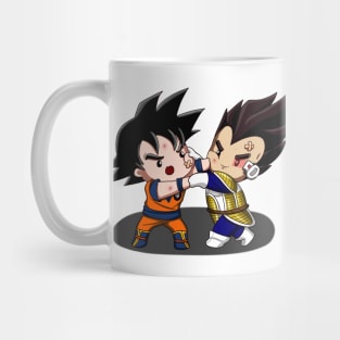 Goku versus Vegeta chibi style illustration Mug